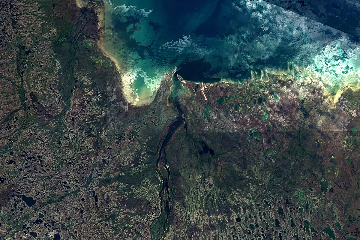 Churchill River: satellite view of the mouth