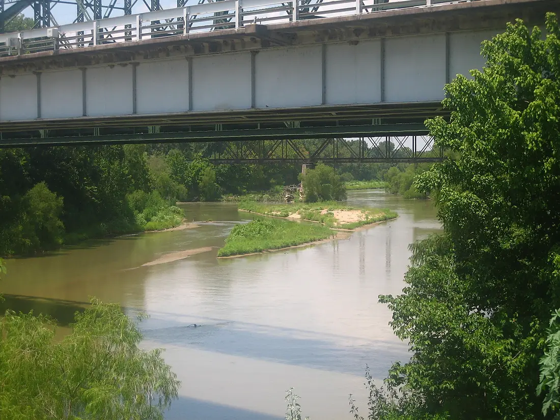 Colorado River under bridge in Wharton, TX IMG 1056