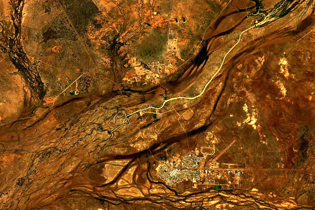 Cooper Creek: satellite view of the source