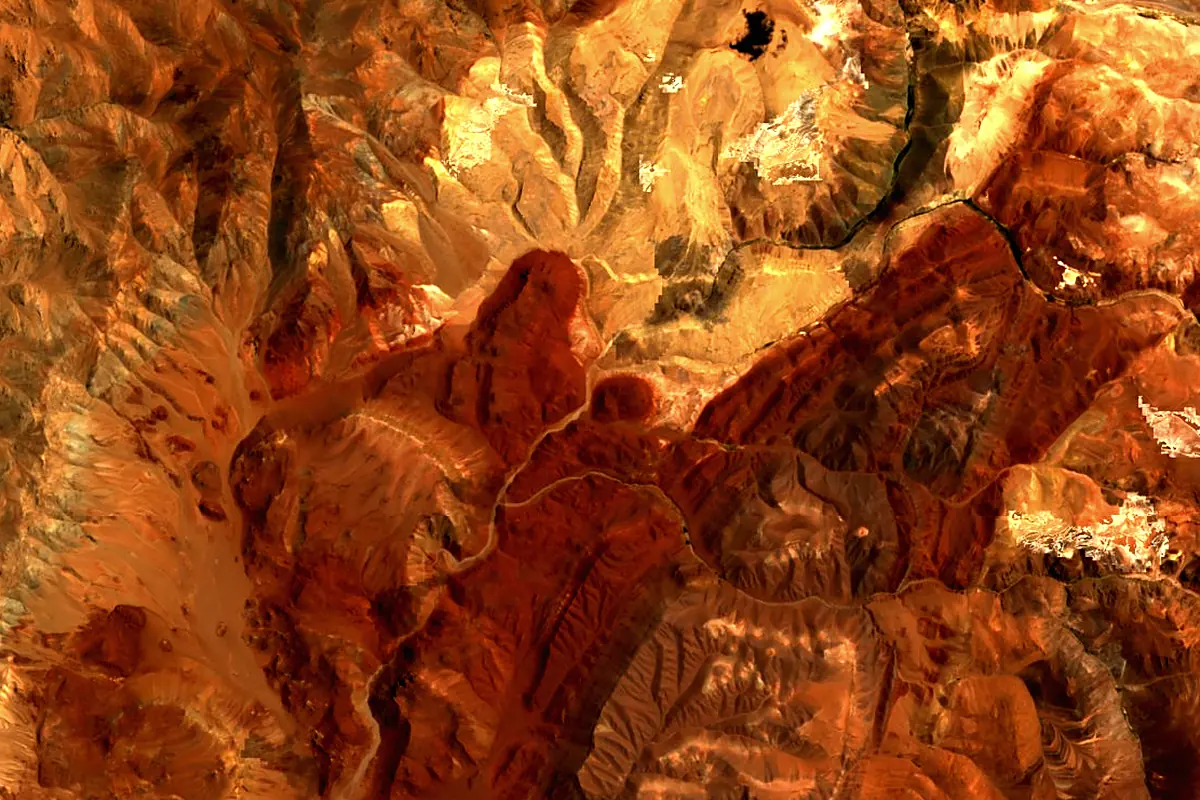 Copiapó River: satellite view of the source