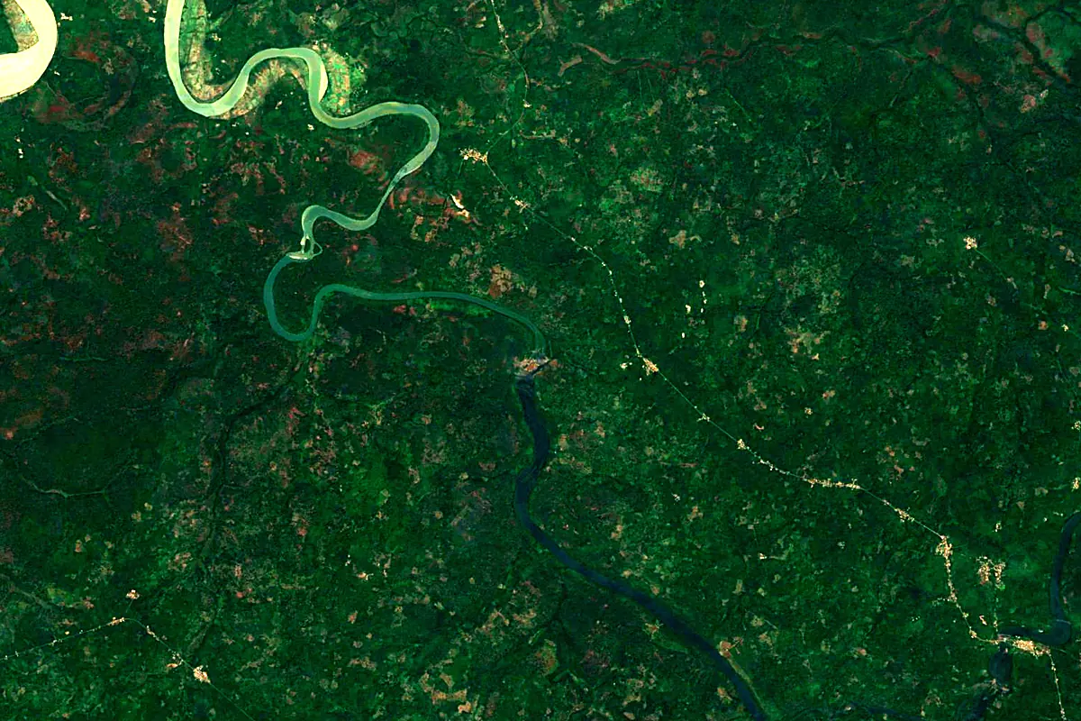 Corubal River: satellite view of the mouth