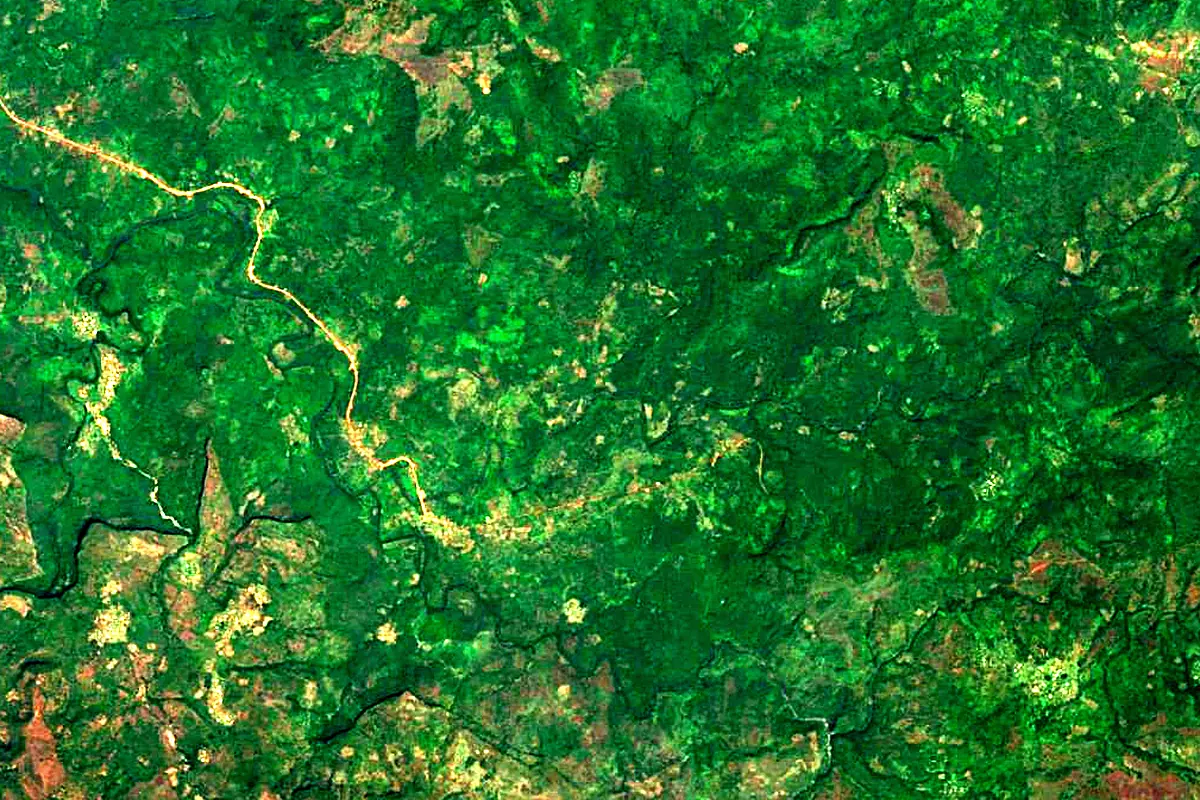 Corubal River: satellite view of the source