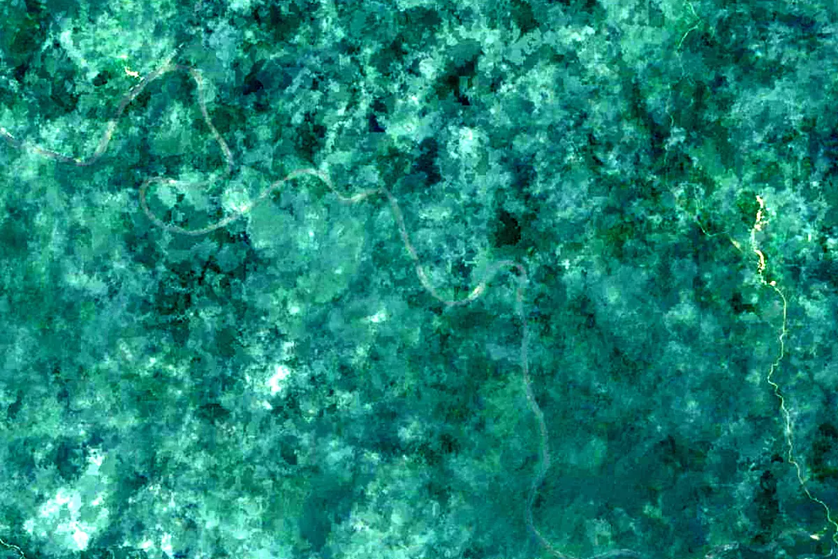 Cross River: satellite view of the source
