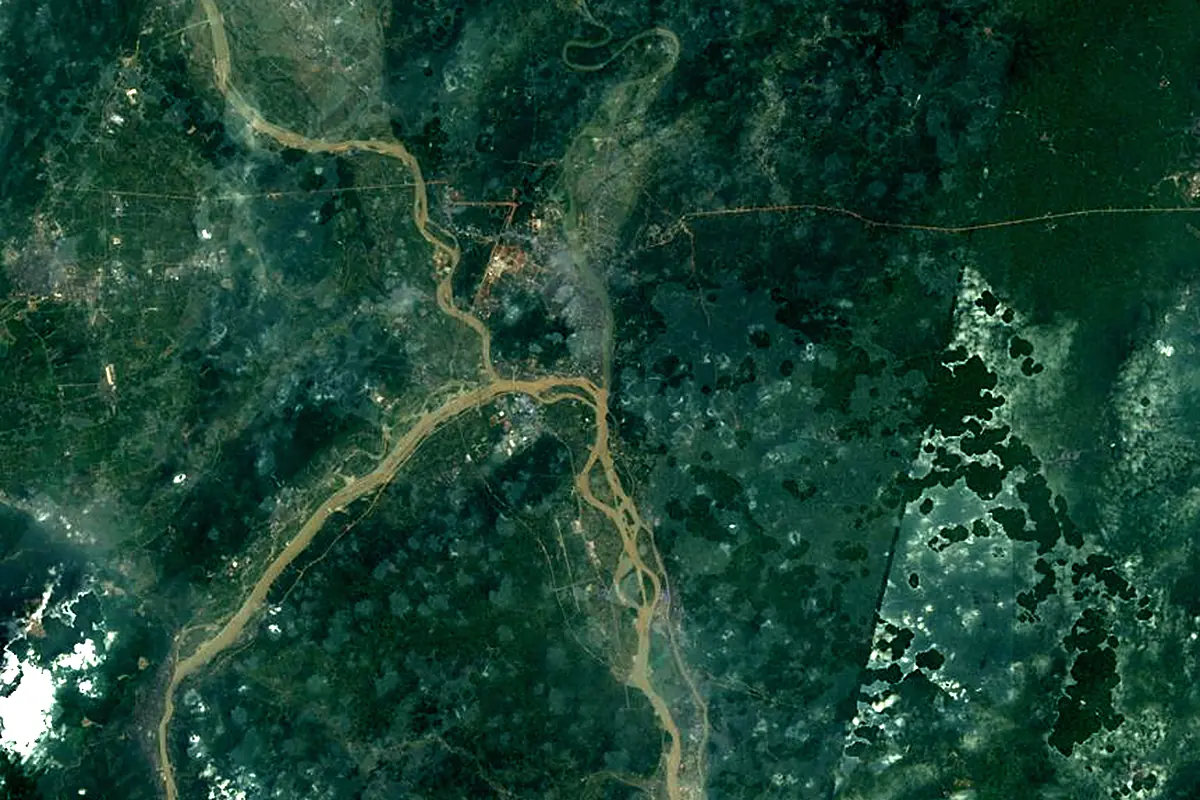 Dadu River: satellite view of the mouth