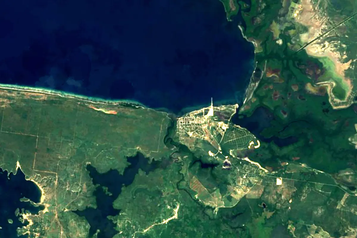 Dajabón River: satellite view of the mouth