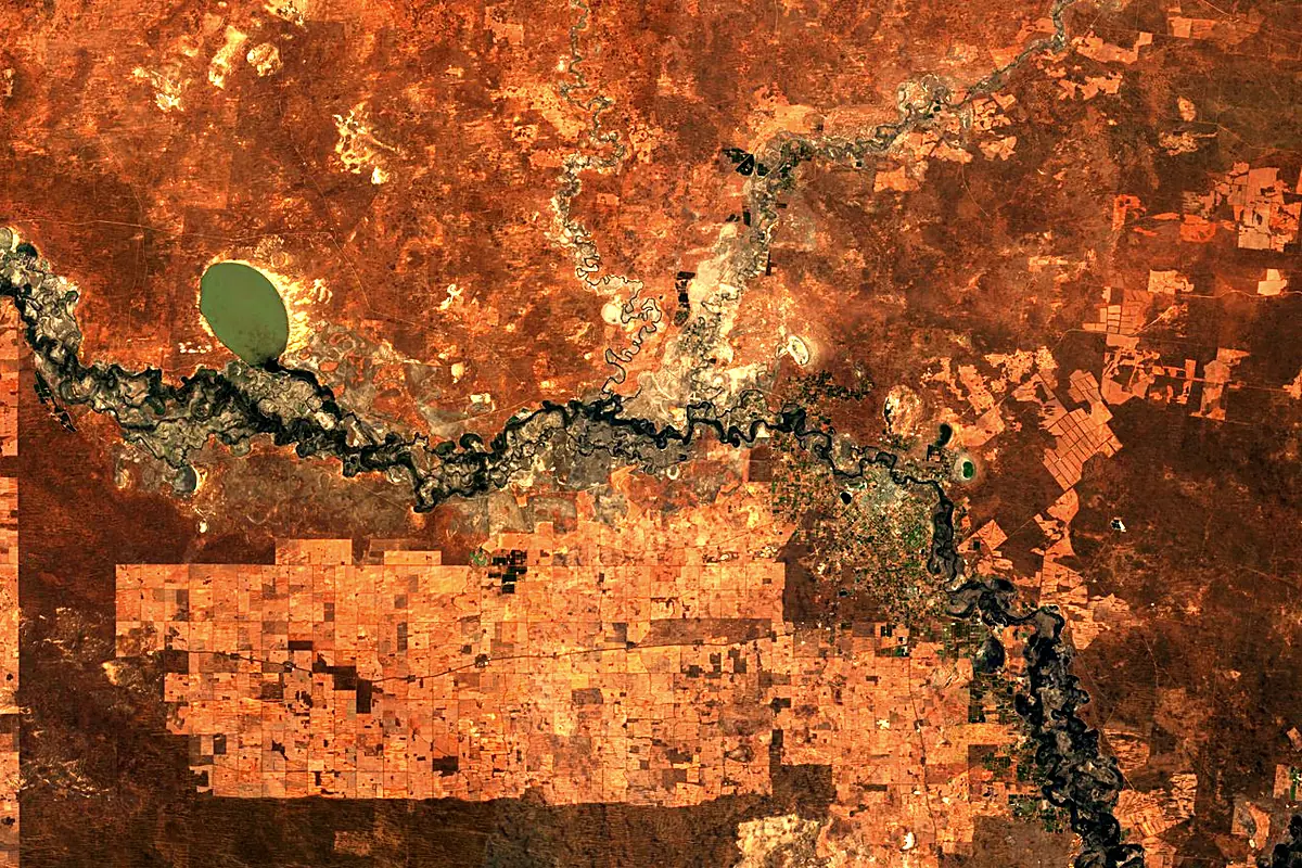 Darling River: satellite view of the mouth