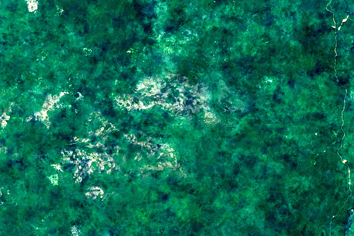 Demerara River: satellite view of the source