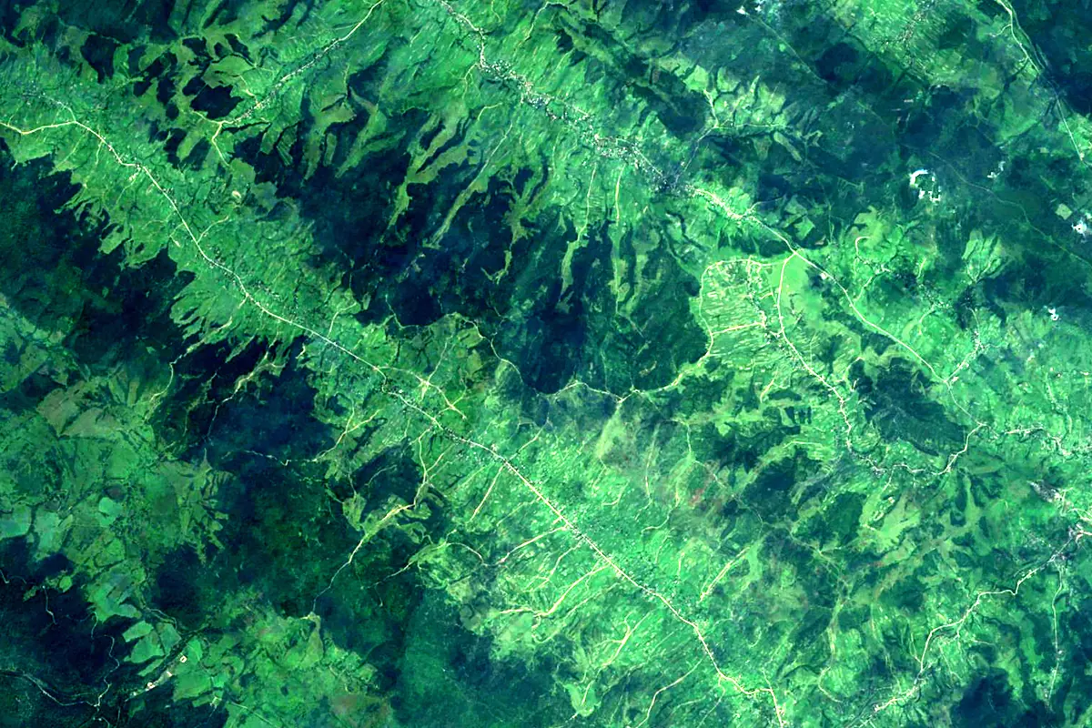 Dniester: satellite view of the source