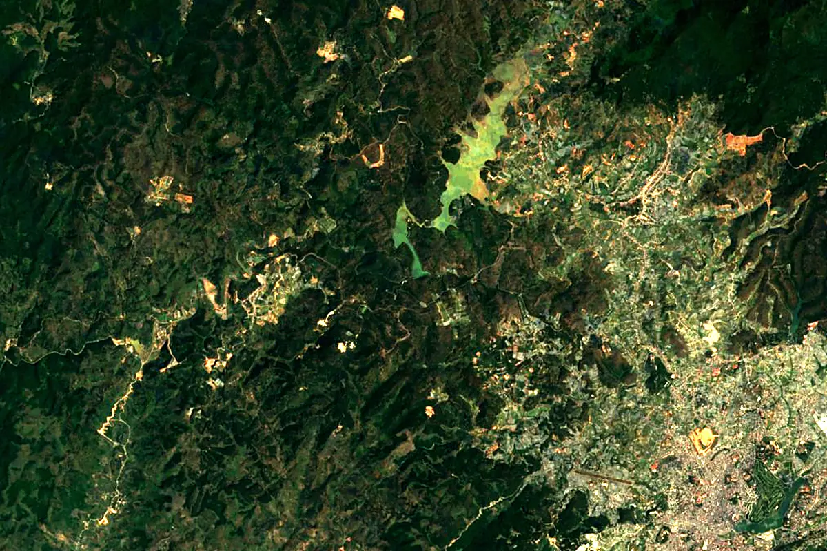 Dong Nai River: satellite view of the source
