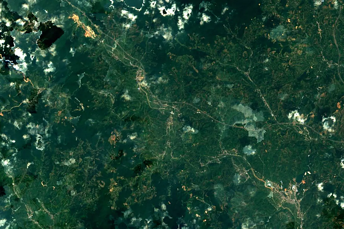 Dong River: satellite view of the source