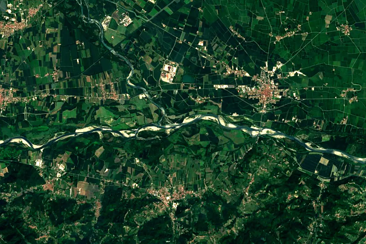 Dora Baltea: satellite view of the mouth