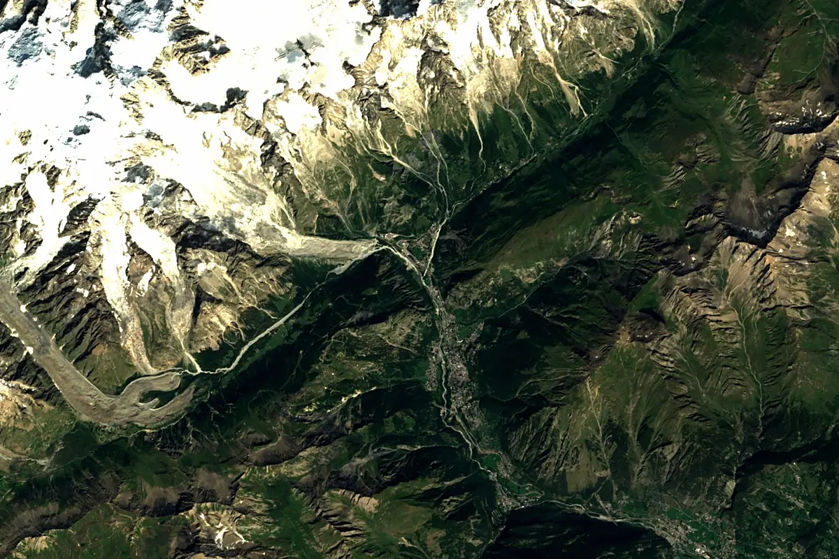 Dora Baltea: satellite view of the source
