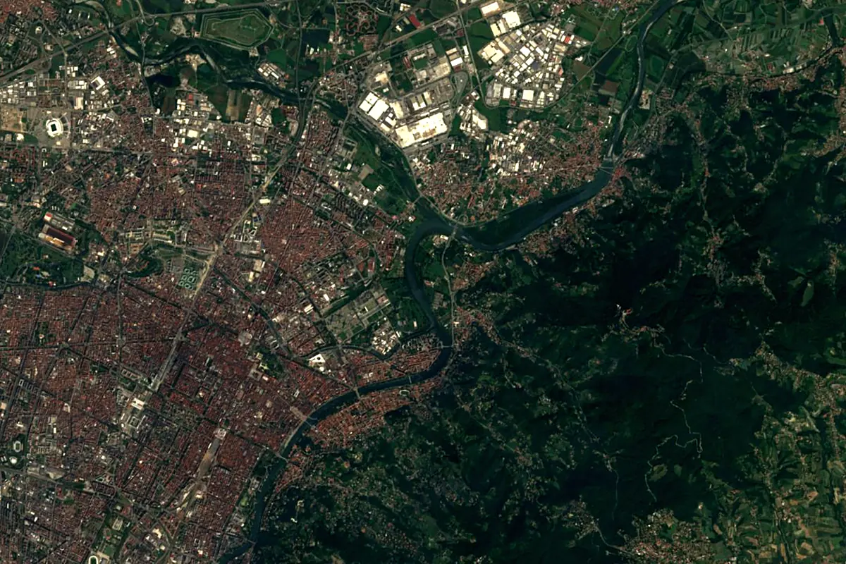 Dora Riparia: satellite view of the mouth