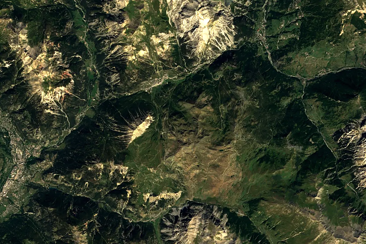 Dora Riparia: satellite view of the source