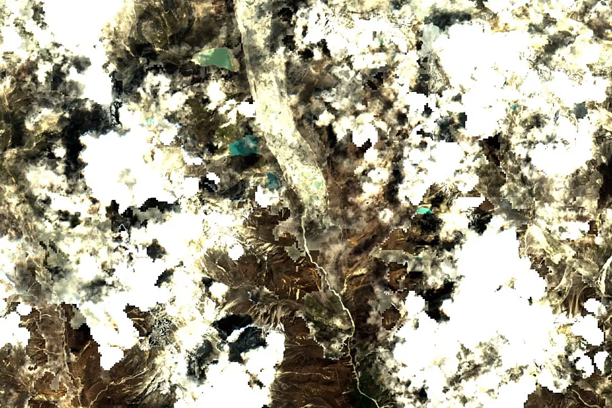 Dudh Koshi: satellite view of the source