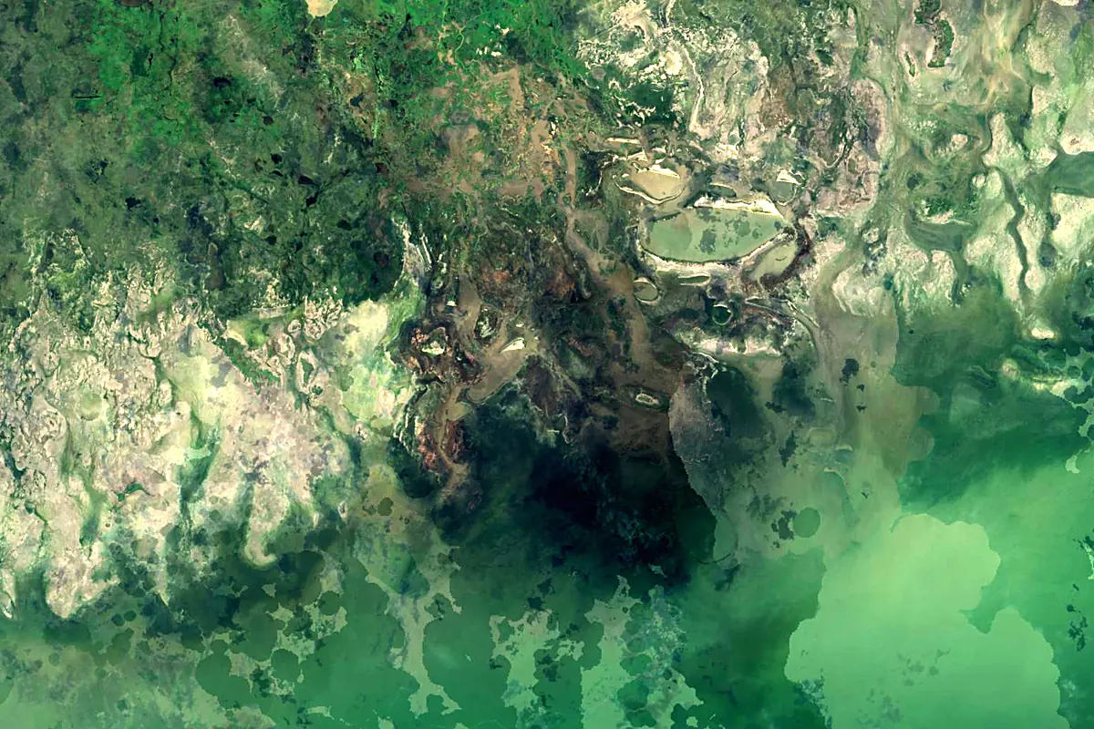 Dulce River: satellite view of the mouth