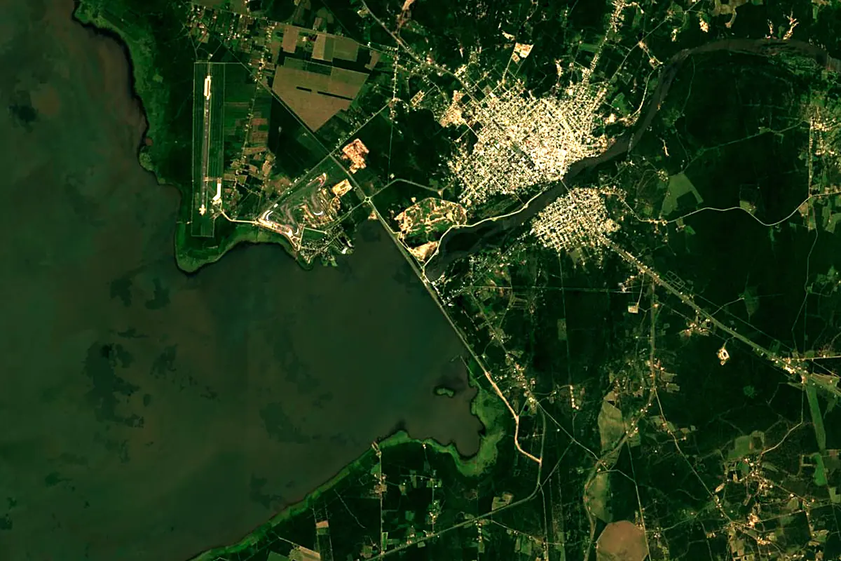 Dulce River: satellite view of the source