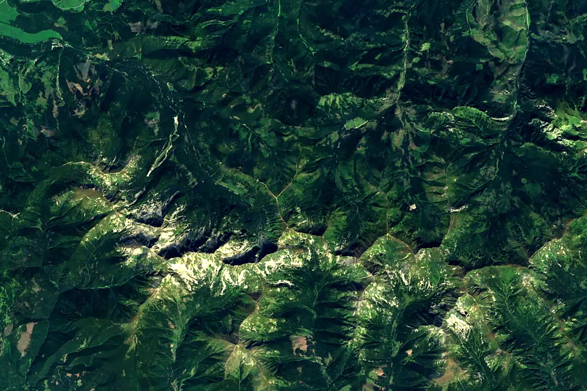 Dunajec: satellite view of the source