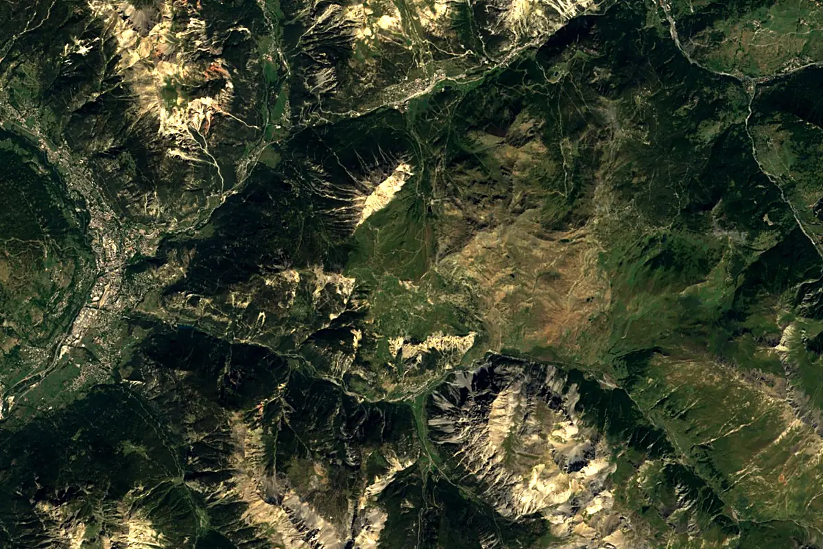 Durance: satellite view of the source
