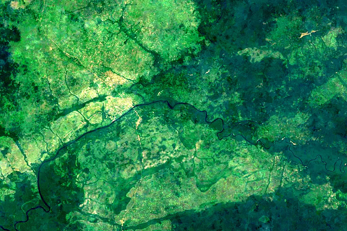 Ebola River: satellite view of the mouth