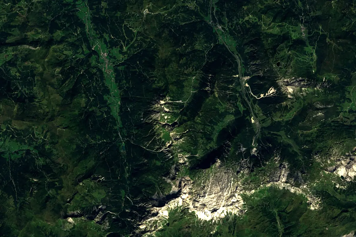 Enns: satellite view of the source