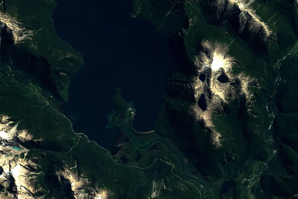 Futaleufú River: satellite view of the mouth