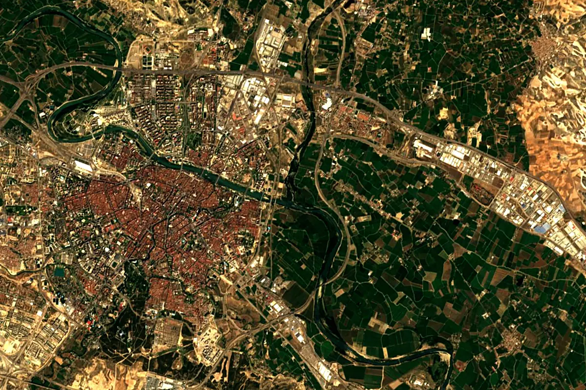 Gállego: satellite view of the mouth