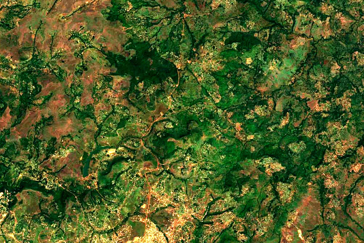 Gambia River: satellite view of the source
