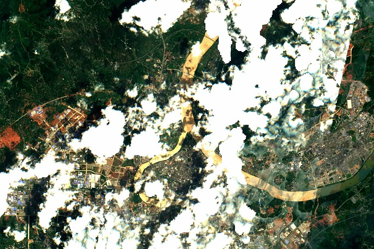 Gan River: satellite view of the source