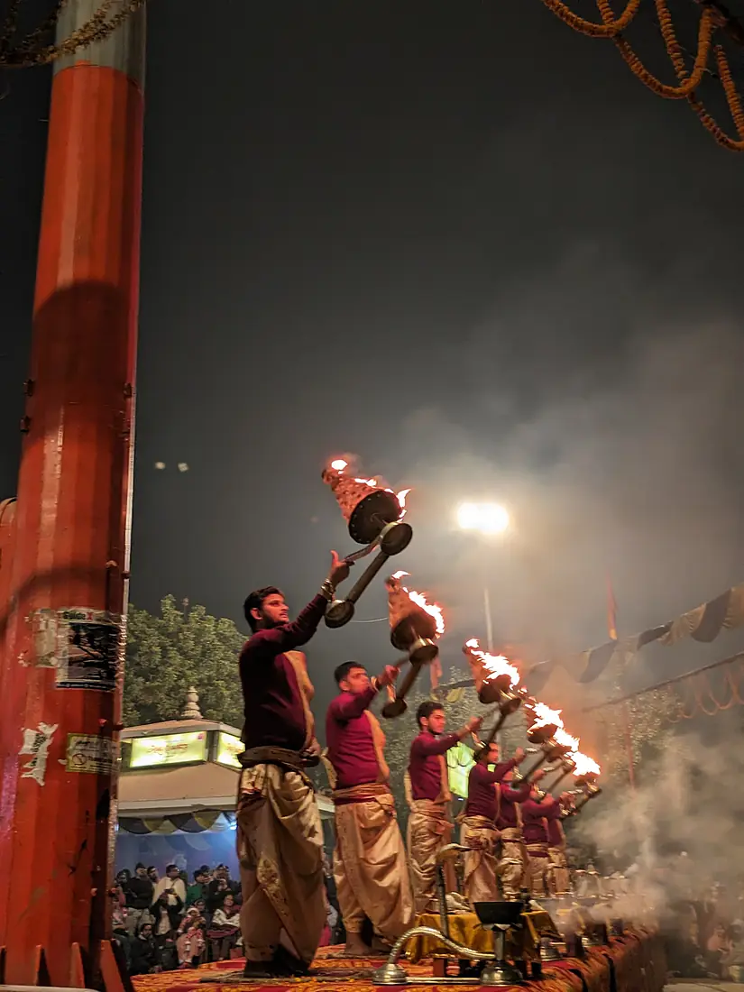 Aarti Lights Floating on the Ganges