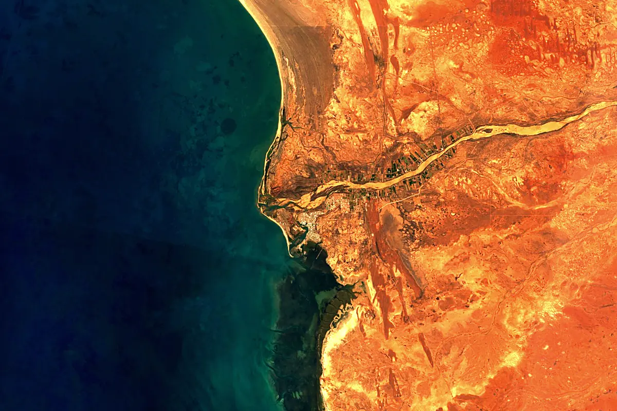 Gascoyne River: satellite view of the mouth