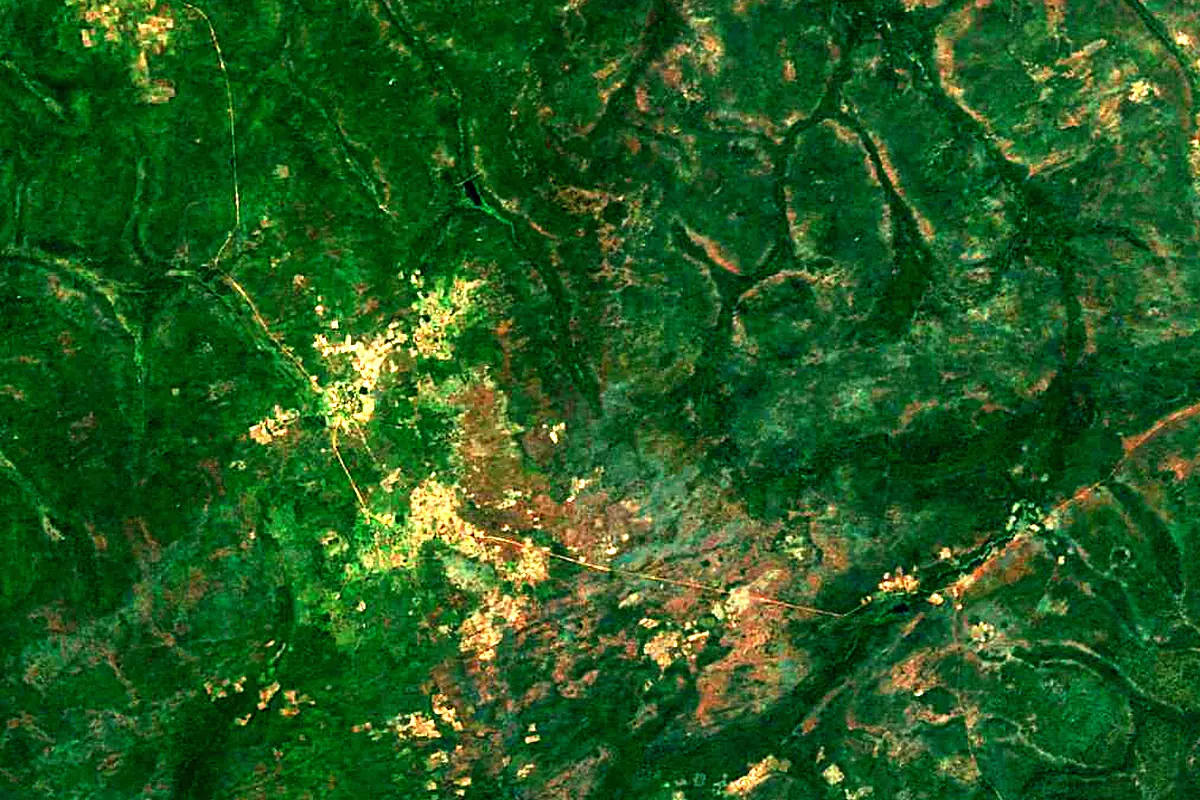 Geba River: satellite view of the source