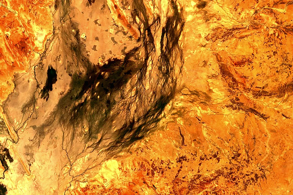 Georgina River: satellite view of the mouth
