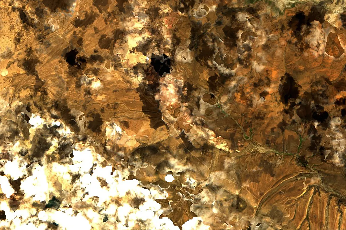 Ghaghara River: satellite view of the source