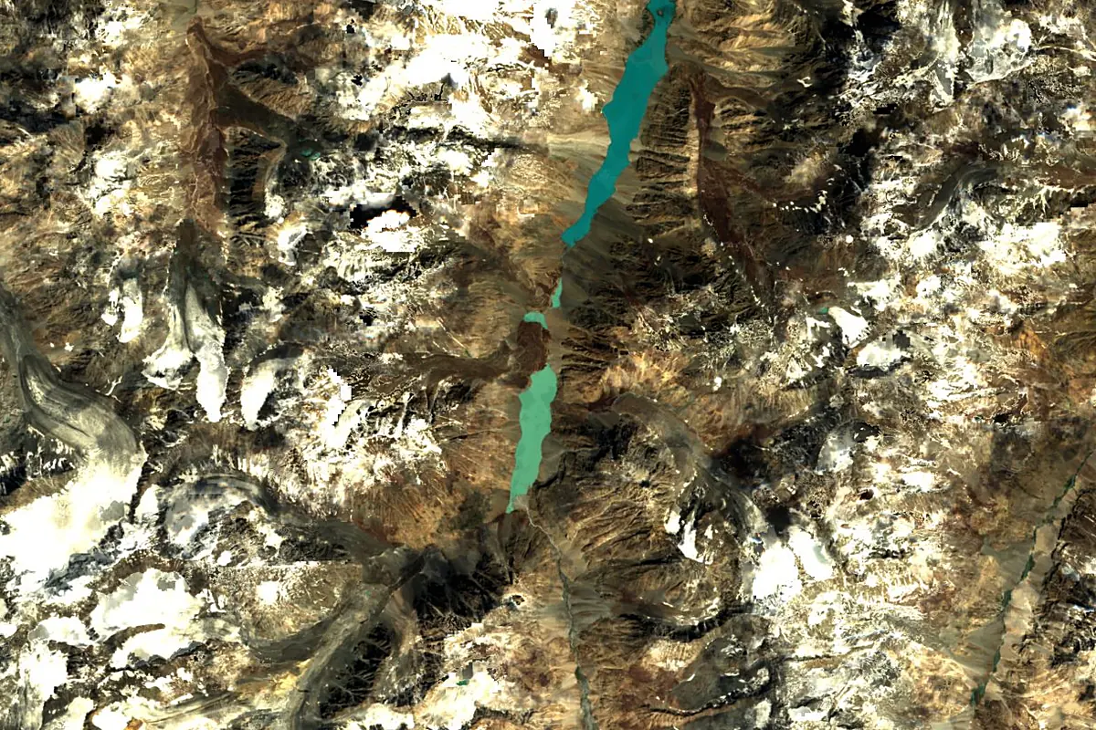 Gilgit River: satellite view of the source