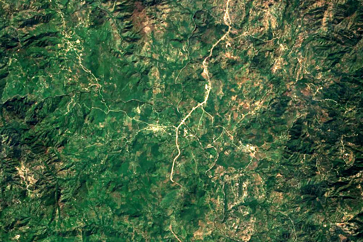 Goascorán River: satellite view of the source