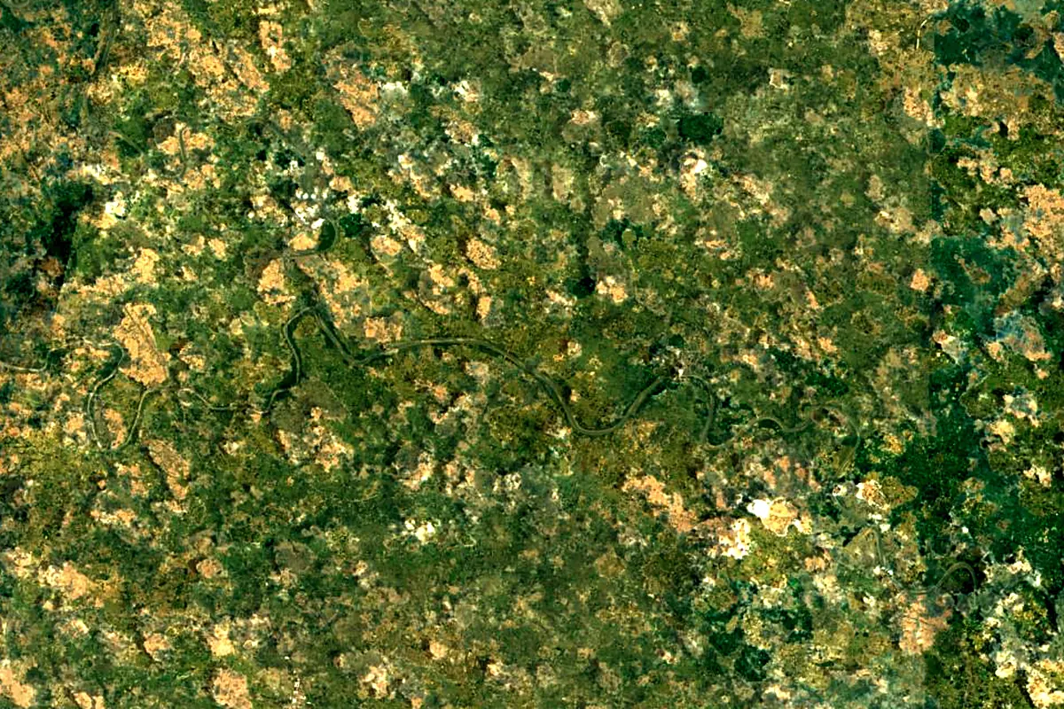Gomti River: satellite view of the mouth