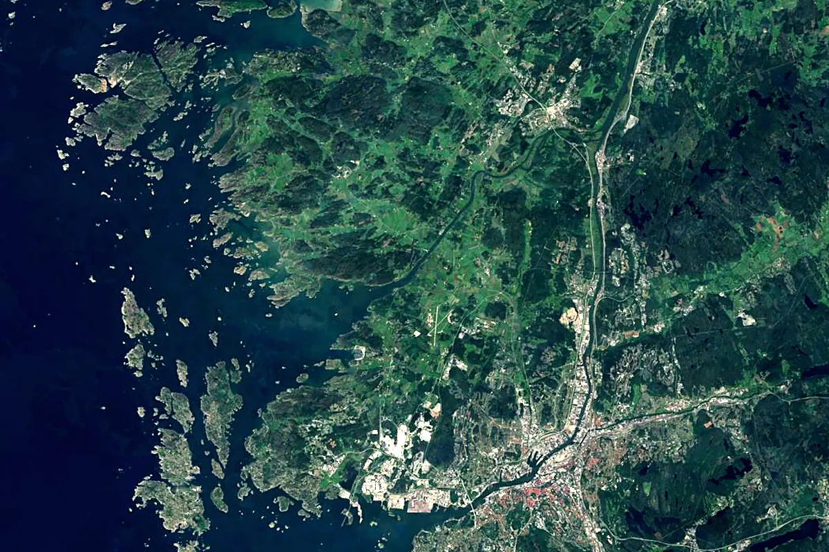 Göta älv: satellite view of the mouth