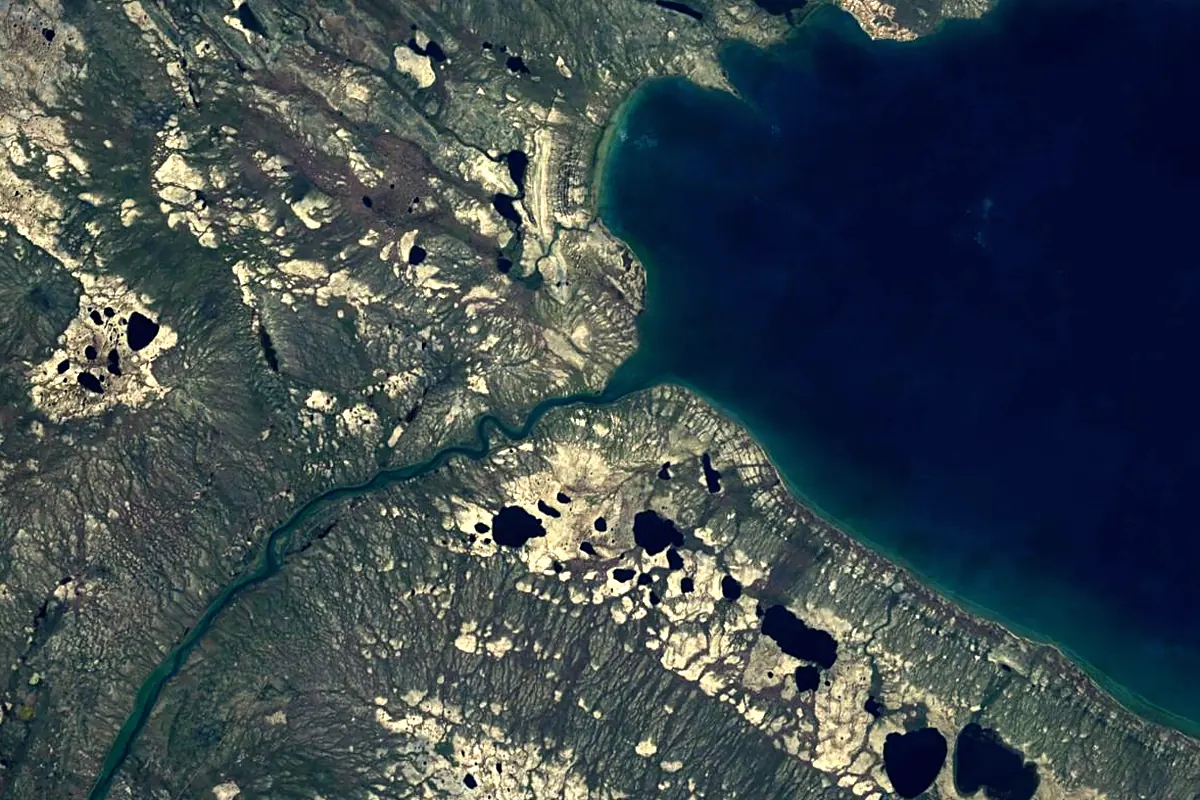 Great Bear River: satellite view of the source