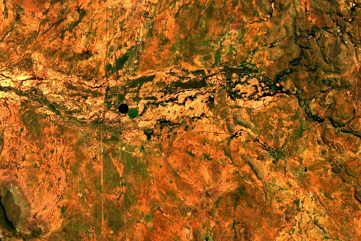 Great Fish River: satellite view of the source