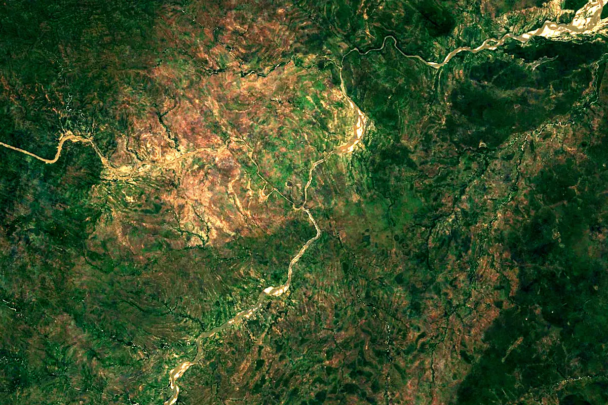 Great Ruaha River: satellite view of the mouth