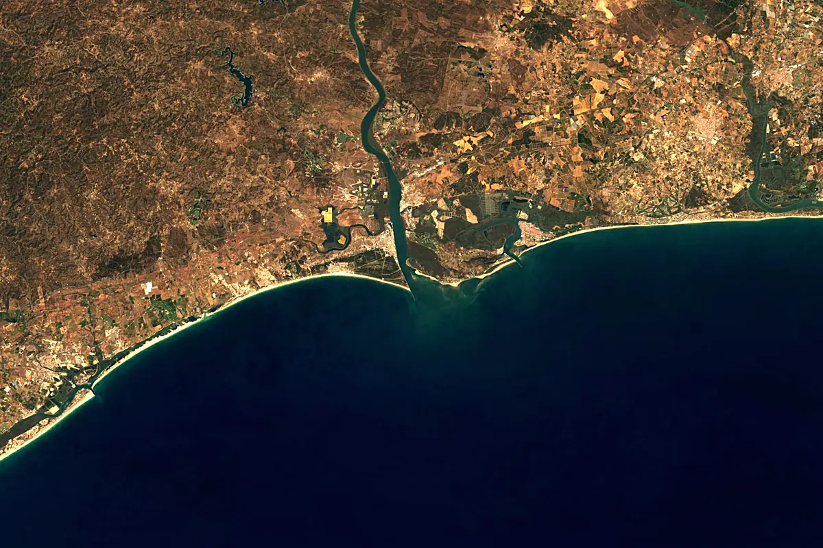 Guadiana: satellite view of the mouth