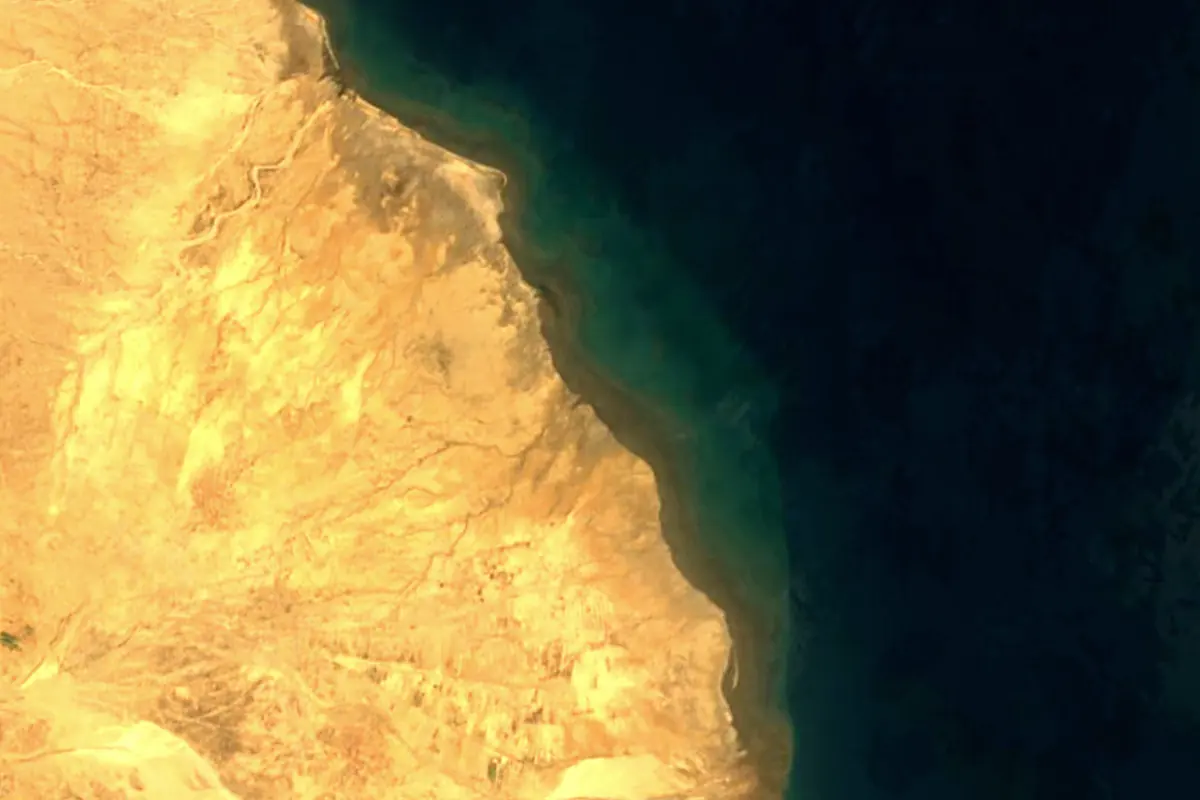 Haddas River: satellite view of the mouth