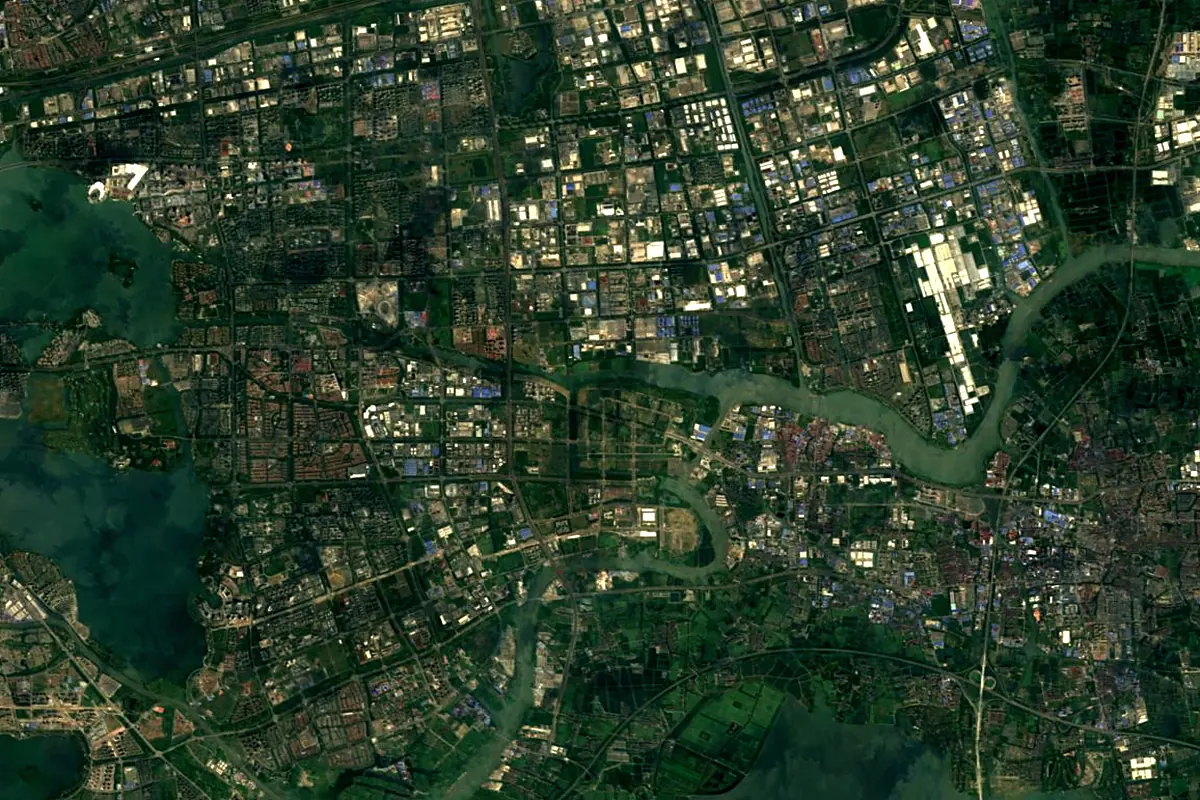 Huangpu River: satellite view of the source