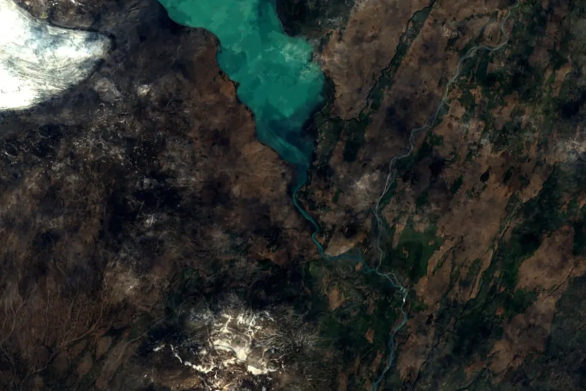 Hvítá: satellite view of the source