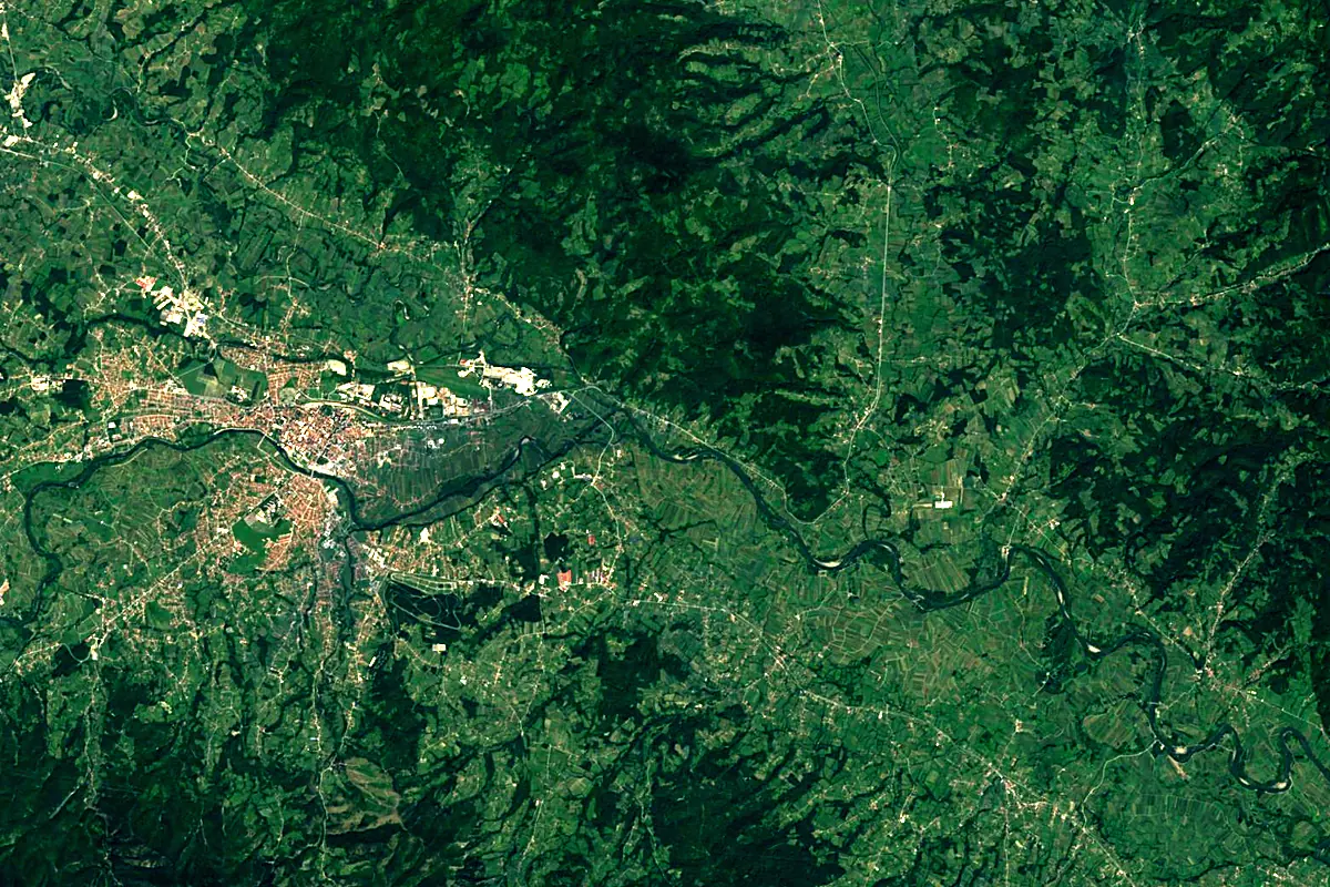 Ibar: satellite view of the mouth
