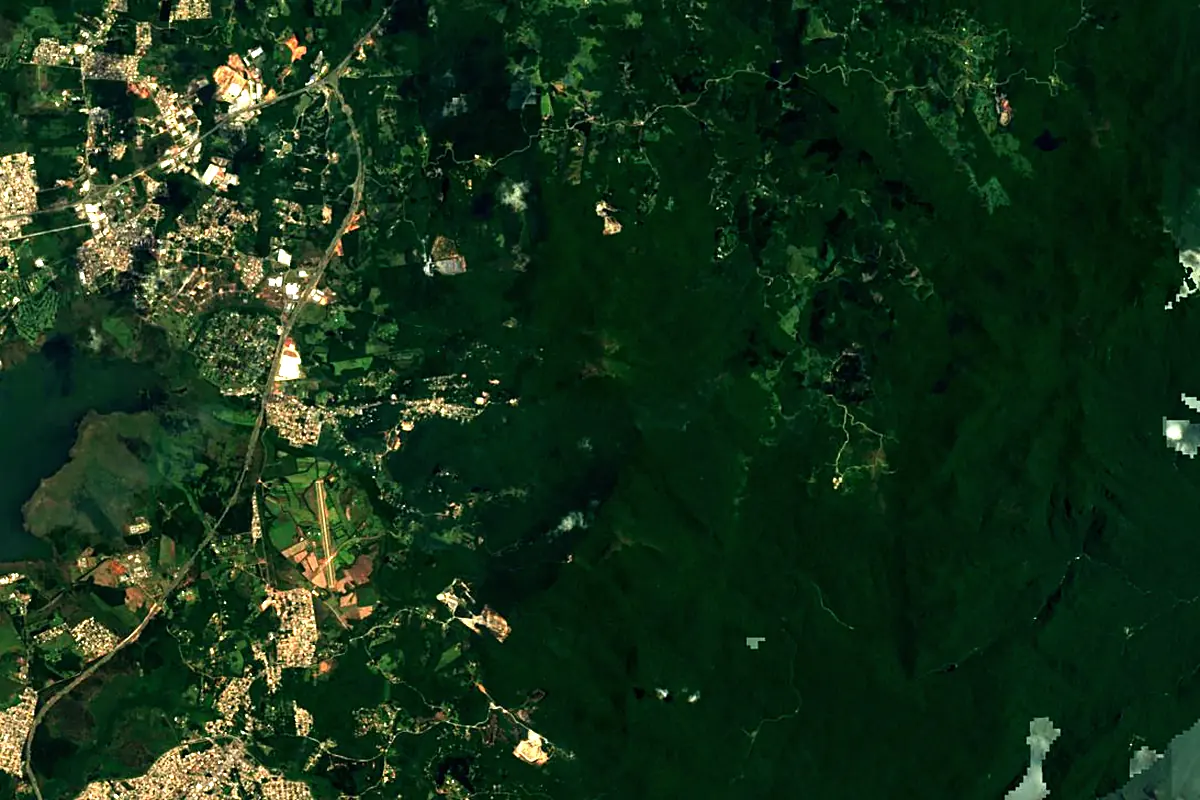 Iguazu River: satellite view of the source