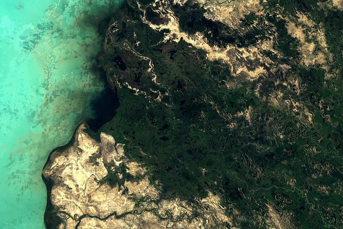 Ili River: satellite view of the mouth