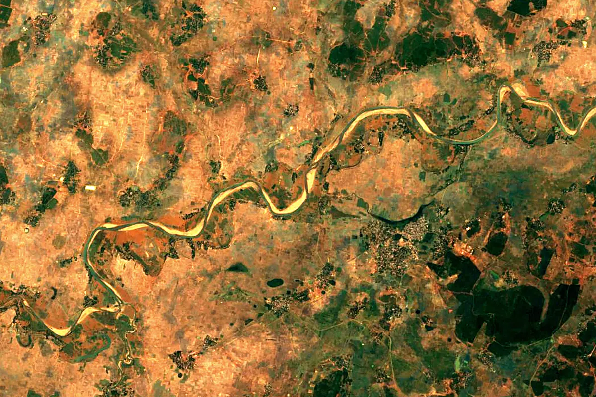 Indravati River: satellite view of the source