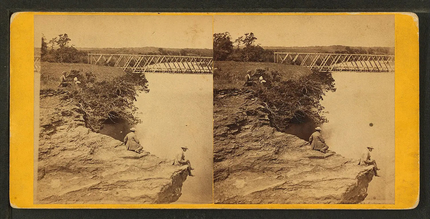 Iowa River near Iowa Falls, from Robert N. Dennis collection of stereoscopic views